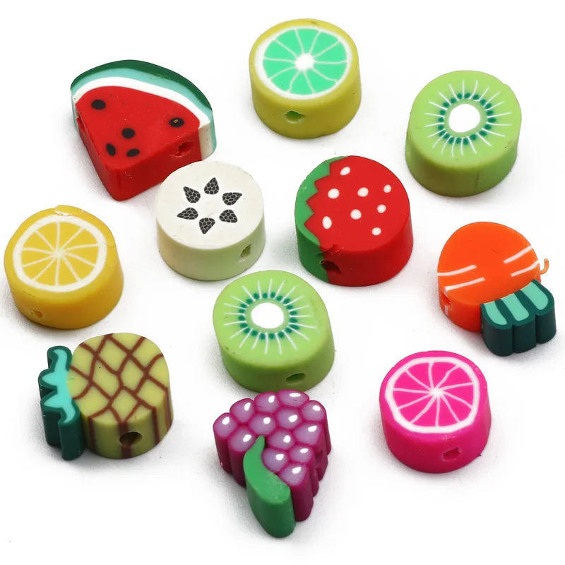 20/50/100pcs 10mm Mixed Fruit Clay Spacer Beads Polymer Clay Beads For Jewelry Making Diy Bracelet Necklace Handmade Accessories image 6
