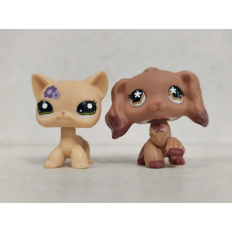 2pcs/lot LPS Toys Littlest Pet Shop Cat Dog #1962#716 Animal Figures