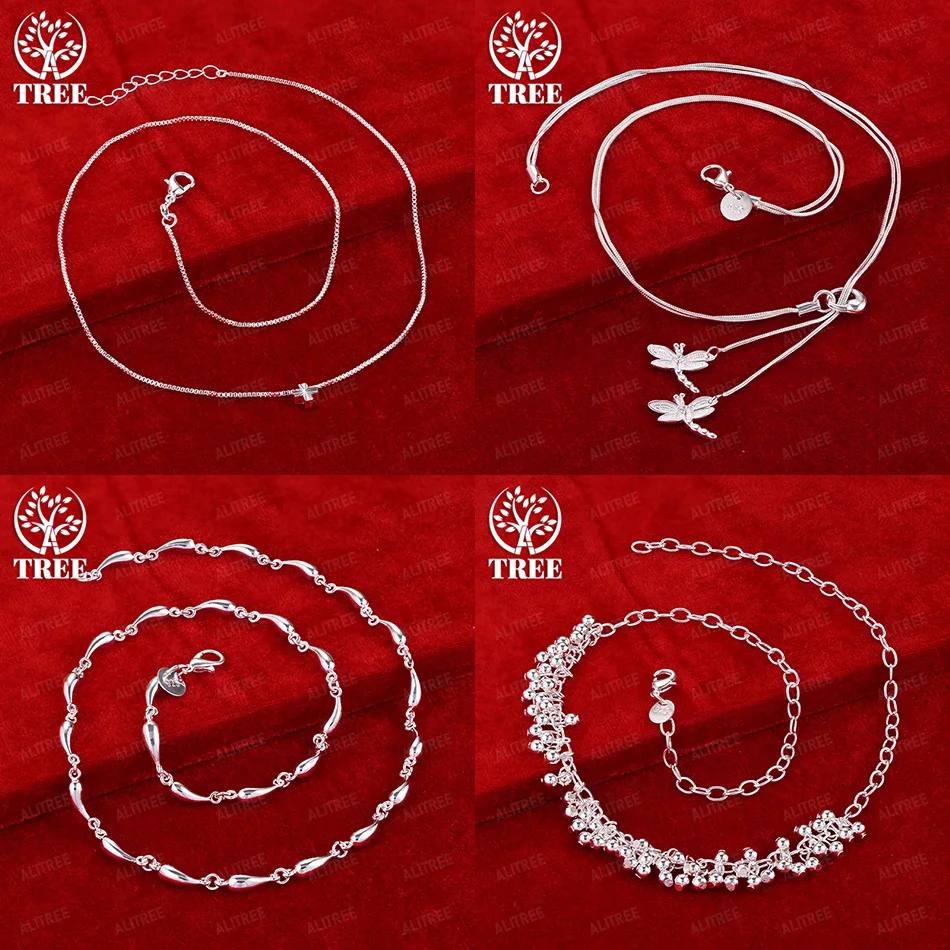 

High Quality 925 Sterling Silver Dragonfly Water Drop Bead Box Chain Snake Chain Necklace Women Party Christmas Fashion Jewelry