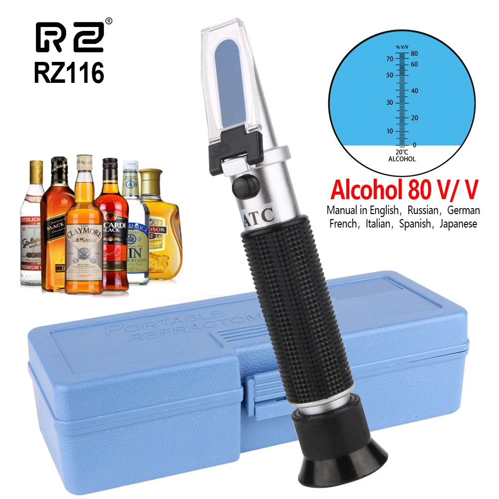 

LEERCHUANG Handheld 80% Alcohol Refractometer for spirits Household liquor brewing refractometer Alcohol Concentration Detector