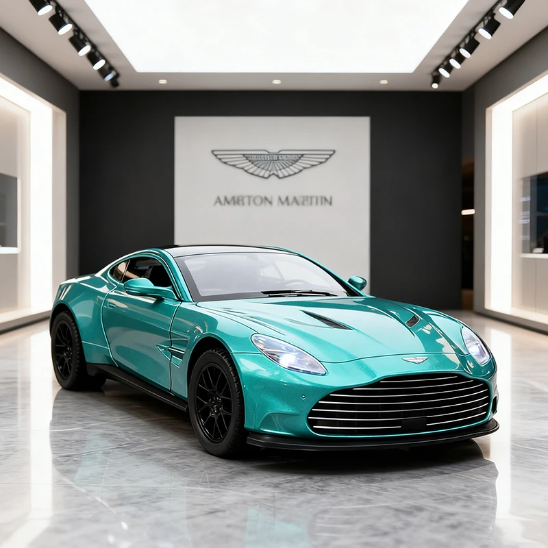 

1:34 Aston Martin Vanquish 2025, модель автомобиля из сплава, звук и свет, детские игрушки, коллекционные предметы, подарок на день рождения
