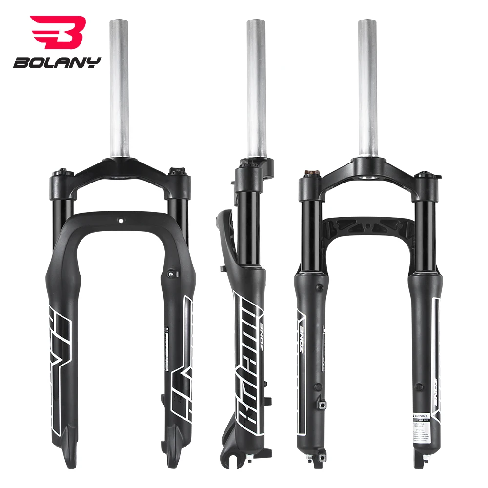 BOLANY Snow Bike Fork 20/26inch 4.0 Fat Tire MTB Mechanical Front Fork 100mm Travel 9x135mm E-bike Supension Fork E-bike Parts