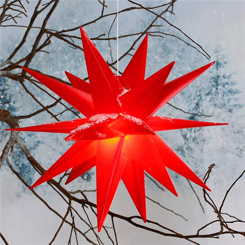 Christmas Decorations LED 3D Star Outdoor Waterproof Explosion Multi-Angle Star Hanging Light New Year Celebration  Decoration