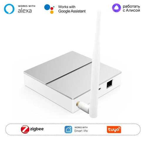 Imagen 2 del producto Tuya Zigbee3.0 Hub de enlace con cable inteligente con antena de señal puente de casa inteligente, aplicación Smart Life para Yandex Alice Alexa Google Home