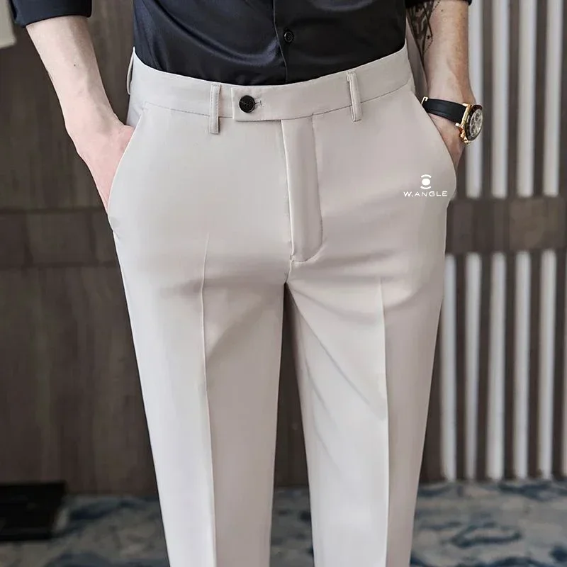 New 2025 Fashion Business Golf Casual Pants Men's W Angle Straight Leg Pants Fashion Men's Casual Pants