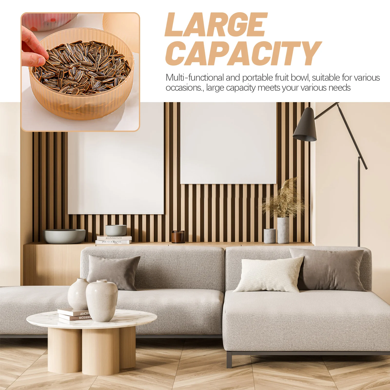 

Fruit Bowl Cartoon Snack Tray with Lid 1000ml PP Fruit Container for Party Kitchen Counter Storage Serving Tray