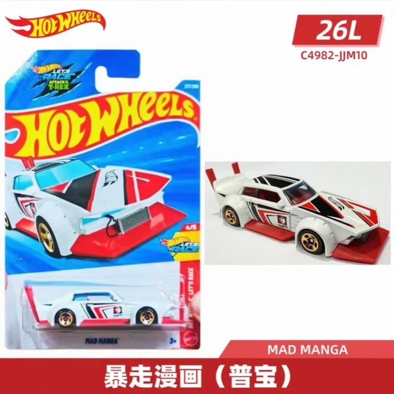 2026l Hot Wheels Let'S Race Attack The T-Rex White Car Mad Sleeve Toys Diecast 1/64 Vehicles Alloy Hobby Model Fans Holiday Gift