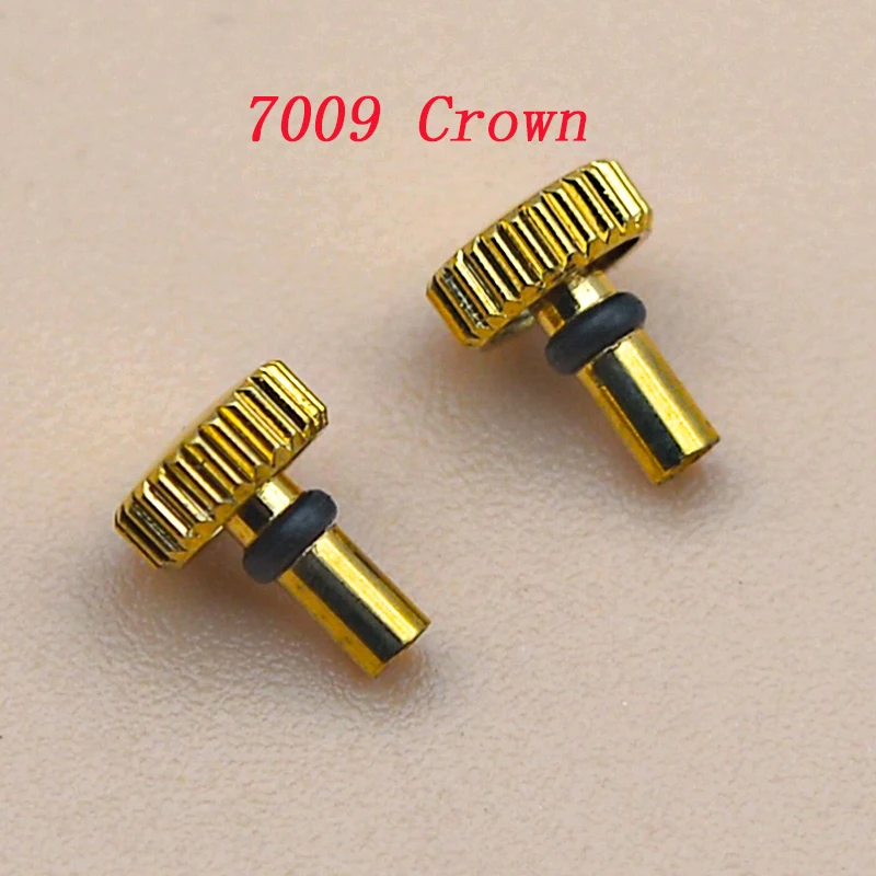 2PCS Silver Gold 7009 Watch Crown Fits NH35 NH36 7S 4R Movement For Seiko 7009 Watch Case Modified Repair Spare Parts