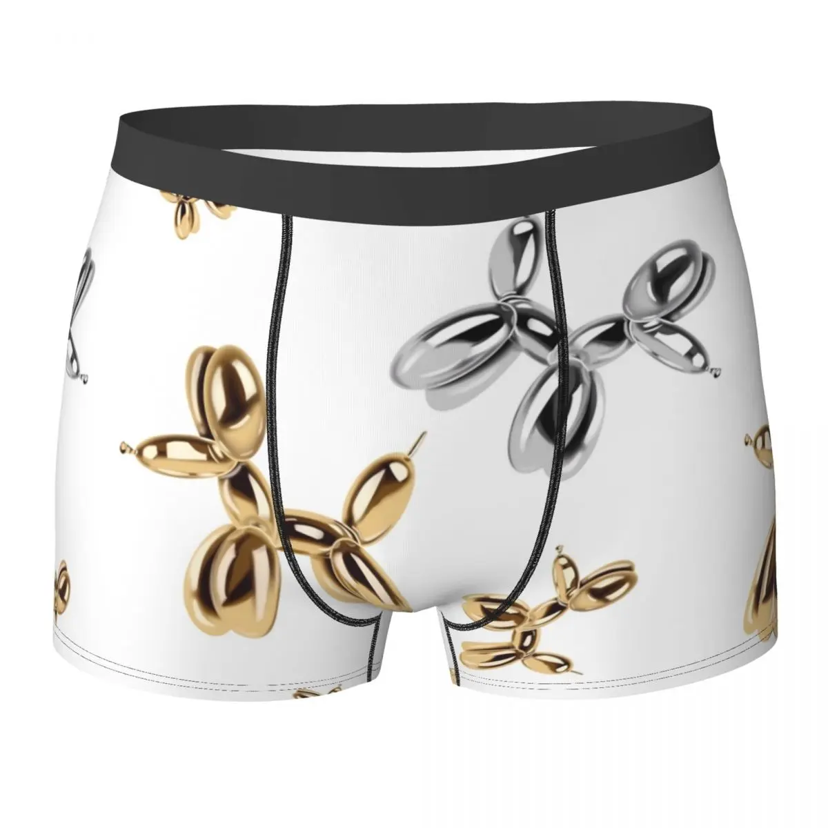 

Balloon Dog Underwear Gold and Silver Men Shorts Briefs Elastic Trunk Hot Custom Plus Size Underpants