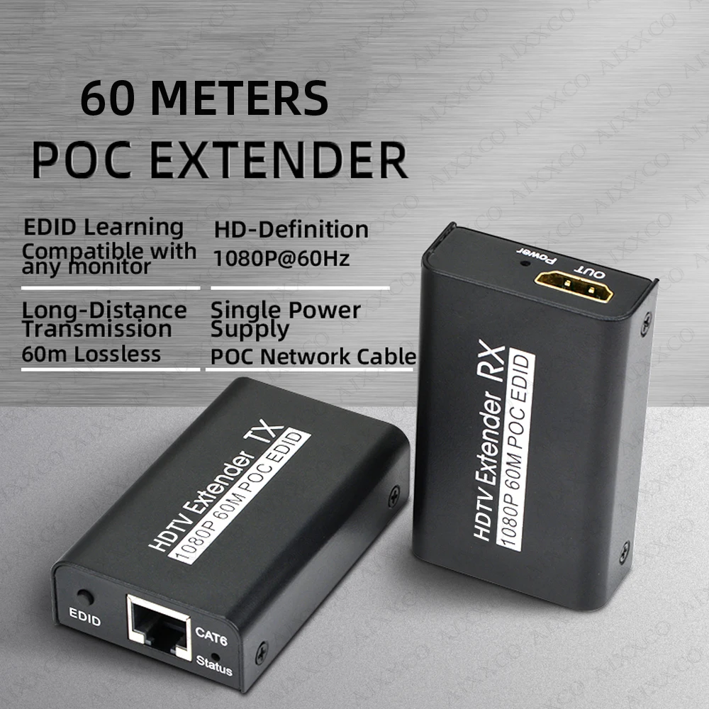 موسع 60 متر 1080P @ 60 هرتز موسع بواسطة RJ45 Cat5e Cat6 كابل الارسال والاستقبال لموسع HDMI المتوافق يدعم POC EDID #2