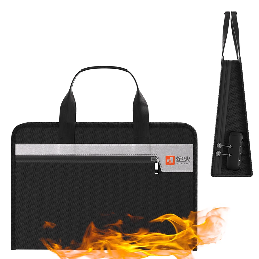 

Fireproof Handheld Storage Bag, Secure Storage for Important Documents, Lockable Fireproof Document Storage Bag