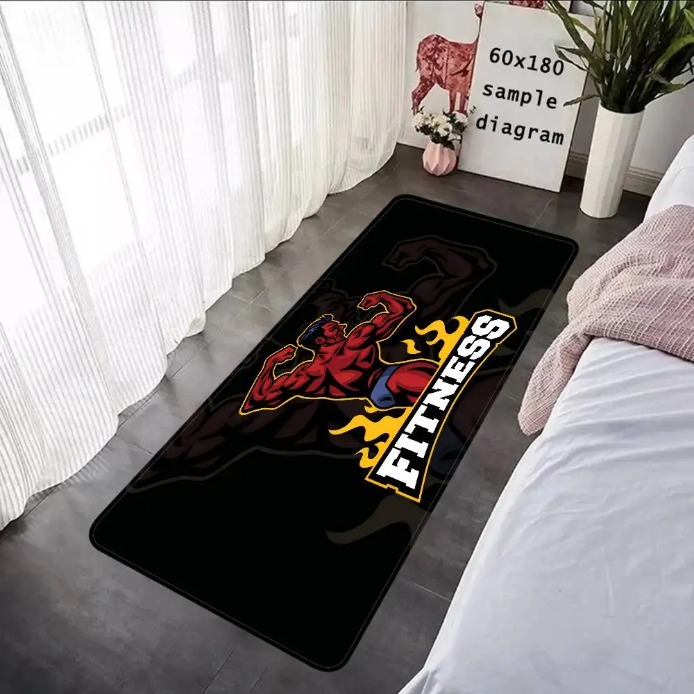 كمال الاجسام الصالة الرياضية اللياقة البدنية سجادة باب المضادة للانزلاق امتصاص الماء شريط طويل وسادة غرفة نوم حصيرة السرير الحصير #6