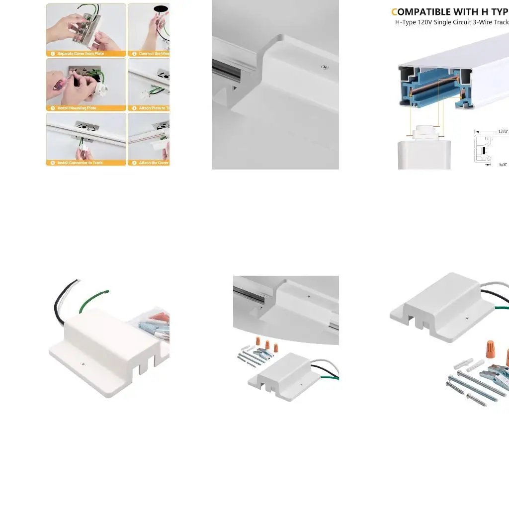 

652F 3 Wire 1 Rails LED Spotlights Strips H Track Float Canopy Connector Lighting Rails for Ceiling KTV Stage Performances