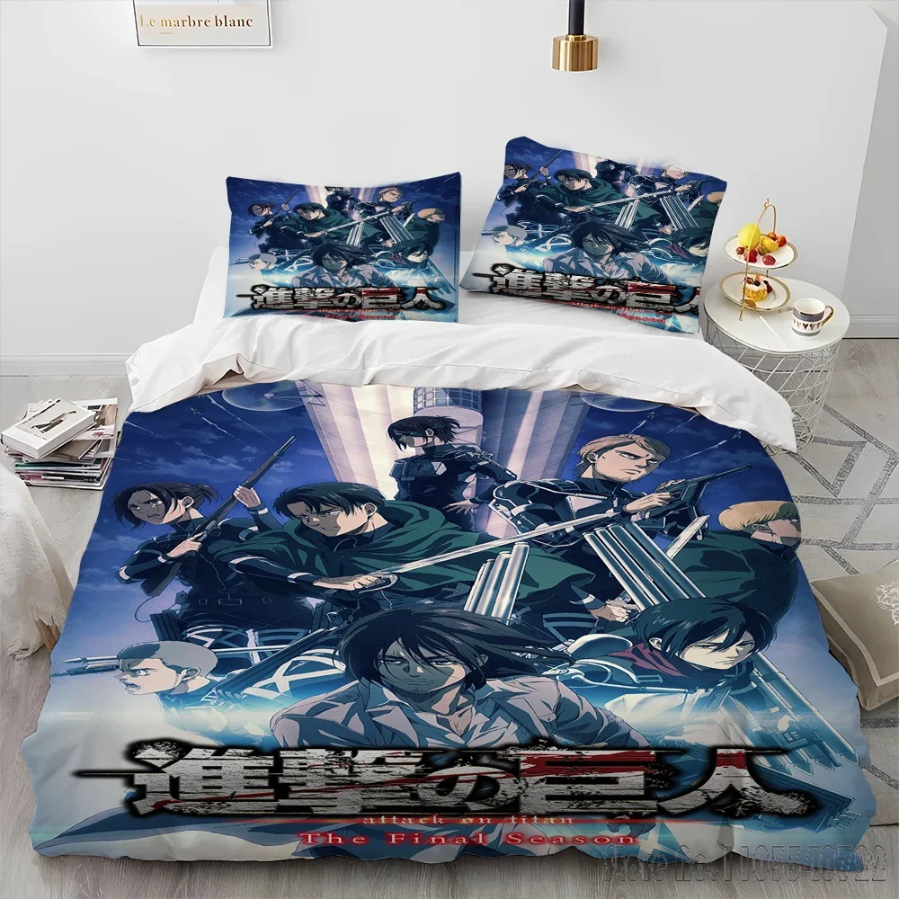 Japanese Anime Attack on Titan Duvet Cover Set HD Comforter Cover for Kids Bedding Sets Bedclothes Bedroom Decor