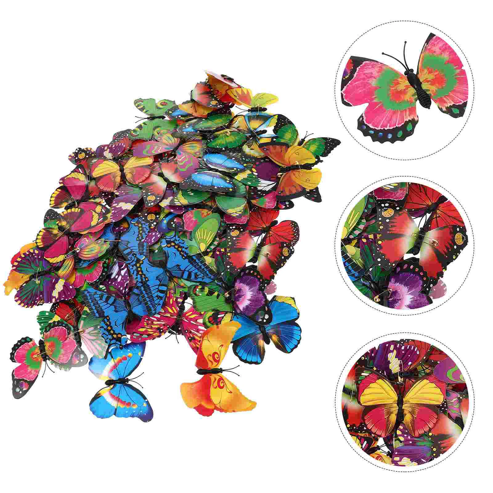 

100 Pcs Pin Butterfly Women's Brooches and for Butterflies Jewelry Badge Jackets Kids Girl Child Miss