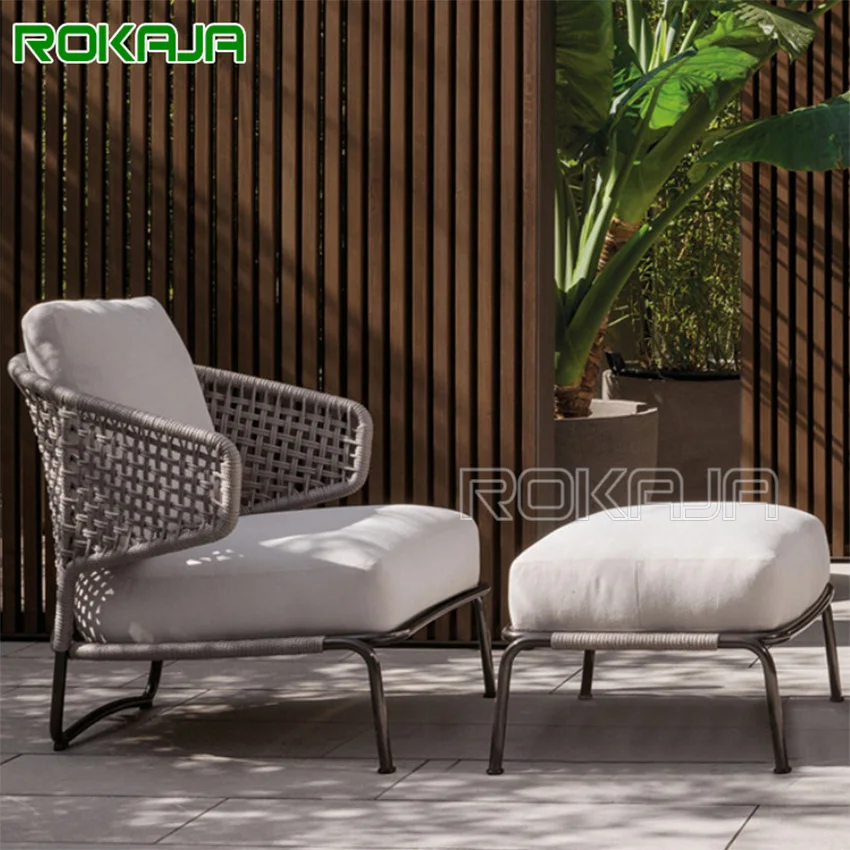 

Sectional Outdoor Sofa Simple Modern Courtyard Chaise Longue Bed Rattan Wicker Chair Villa Furniture