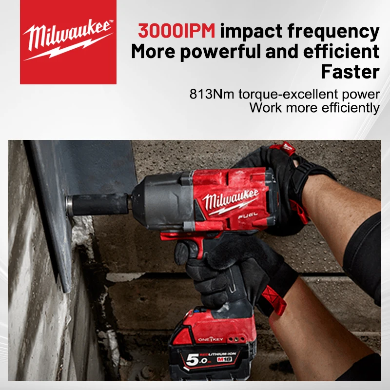 Milwaukee 18V akumulátorový kompatibilní 1300NM bezdrátový bezkartáčový elektrický rázový utahovák s vysokým točivým momentem pro automobilové opravy nákladních vozidel - náhled 4