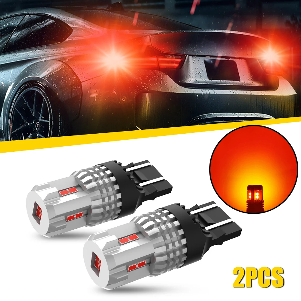 

2Pcs T20 7443 LED Brake Light Red Canbus W21W W21/5W 7440 LED Bulb Lamp No Error White Car Backup Reverse DRL Parking Lights 12V
