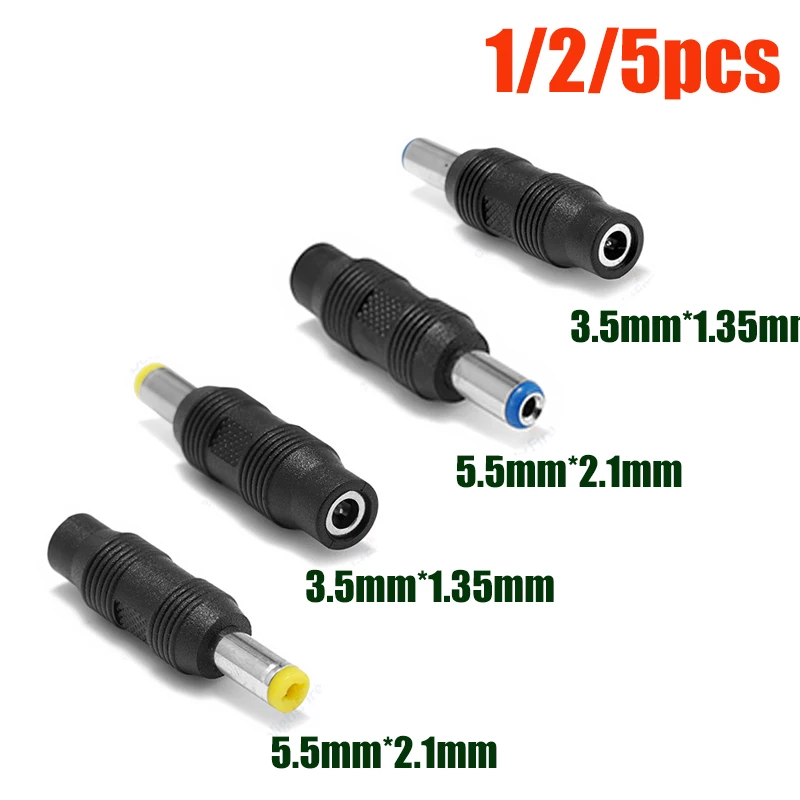 12V 3A 5.5x2.1mm Plug to 3.5x1.35mm Socket Male Female Converter DC Power Adapter Connector for Laptop PC Power Supply Jack Sets