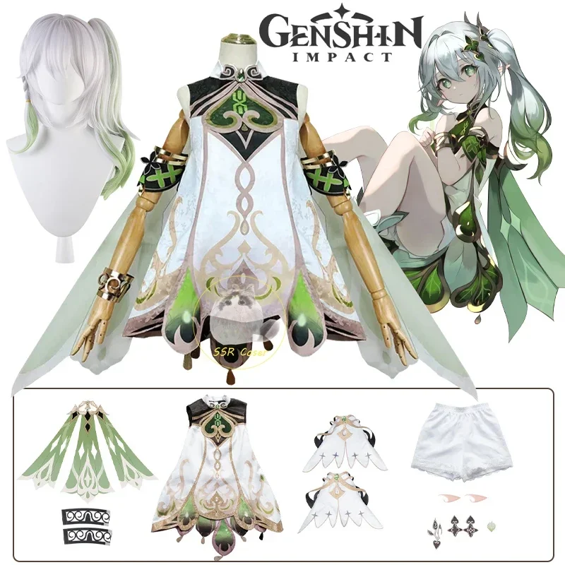 Nahida cosplay Genshin impact Nahida lesser Lord kusanali cosplay costume girl dresses Nahida wig Halloween costume clothes