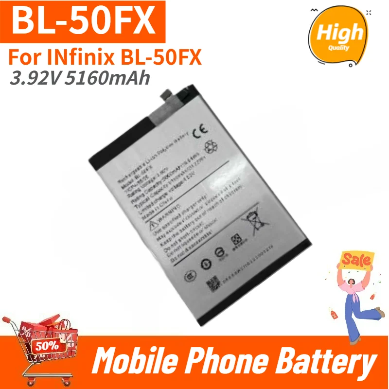 

BL-50FX High Quality Phone Battery 3.92V 5160mAh For INfinix BL-50FX Brand New Replacement Battery