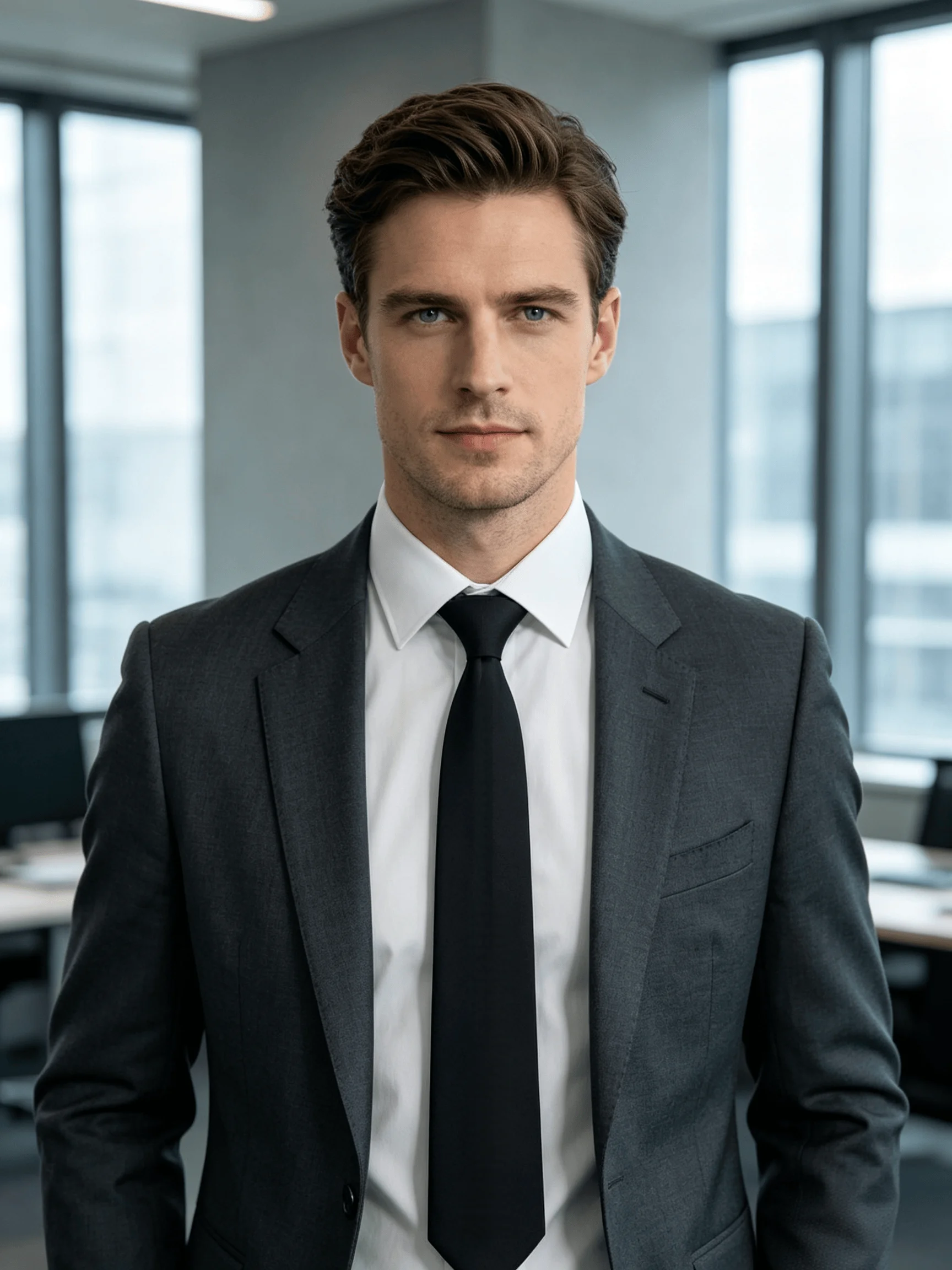 Classic Matte Black Solid Color Tie, No-Knot Adjustable, Versatile Item for Student Uniforms and Business Attire
