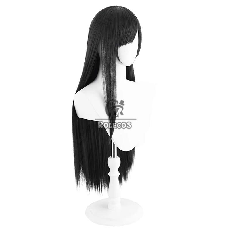 ROLECOS Final Fantasy Tifa Cosplay Wigs Tifa 80cm Long Straight Black Halloween Cos Wig Heat Resistant Synthetic Hair