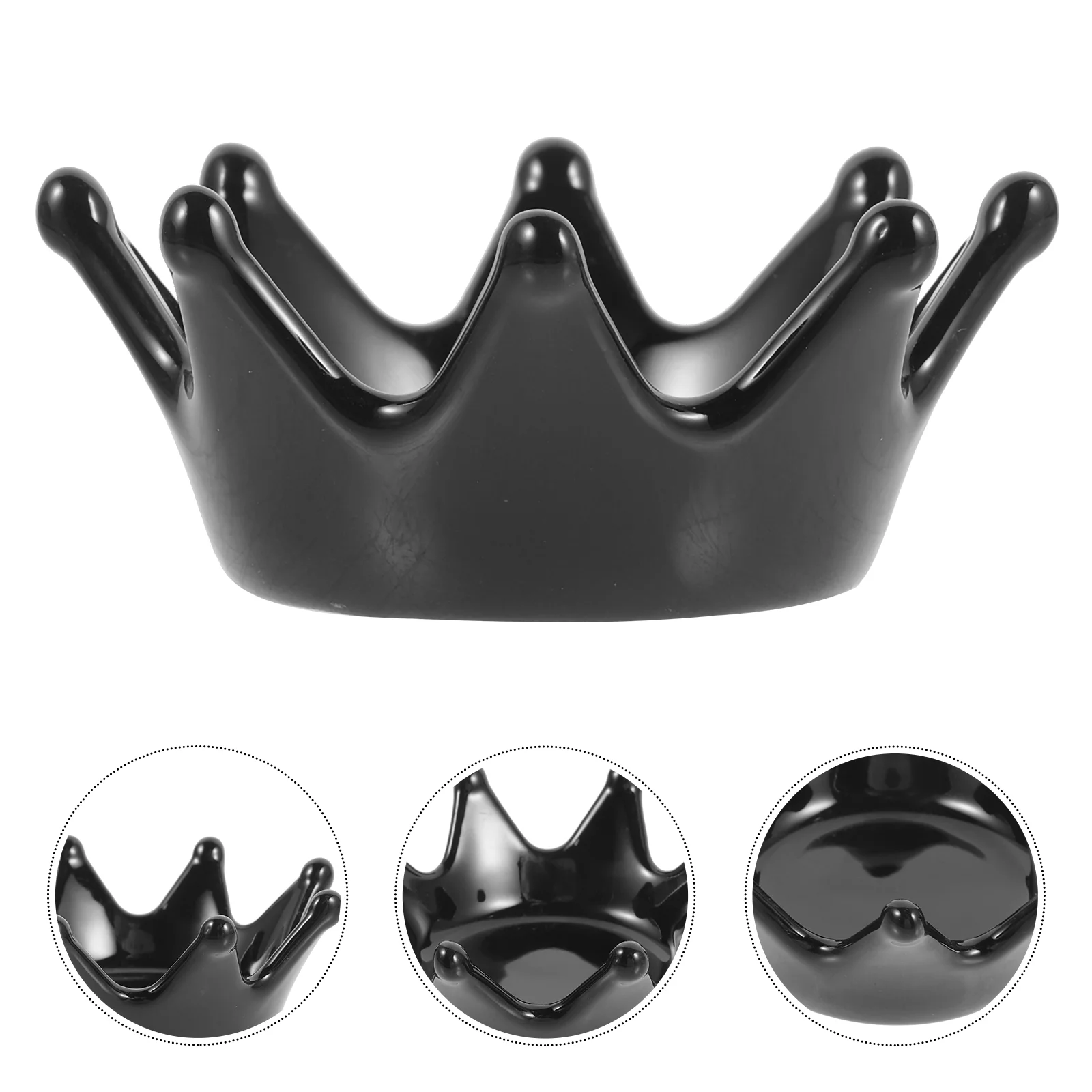 Decoration Personalized Crown Jewelry Storage Dish Ring Holder Trinkets Tray Organizer Black Display