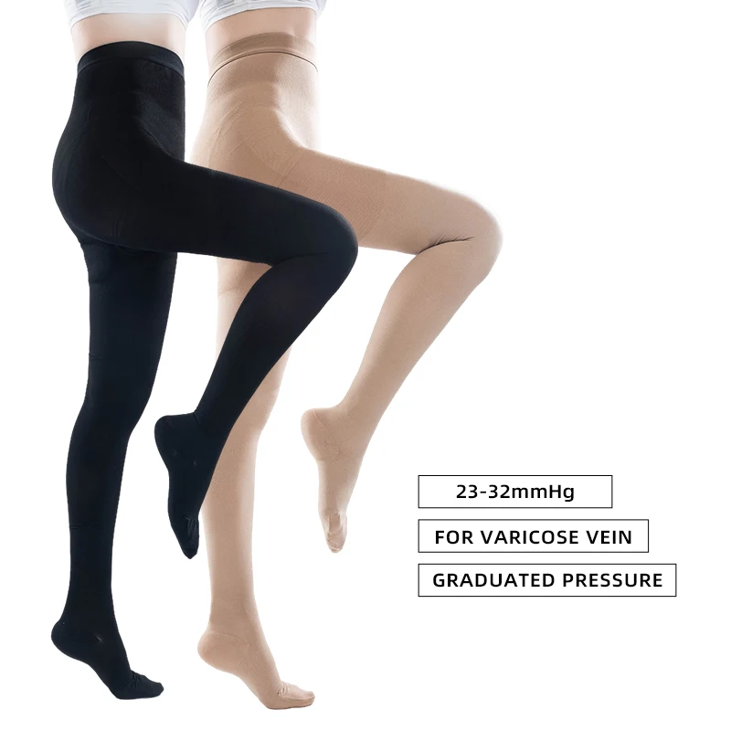 Legbeauty Medical Compression Pantyhose for Varicose Veins Women Men Closed Toe 20-30mmHg Elastic Nursing Stocking Pressure Sock