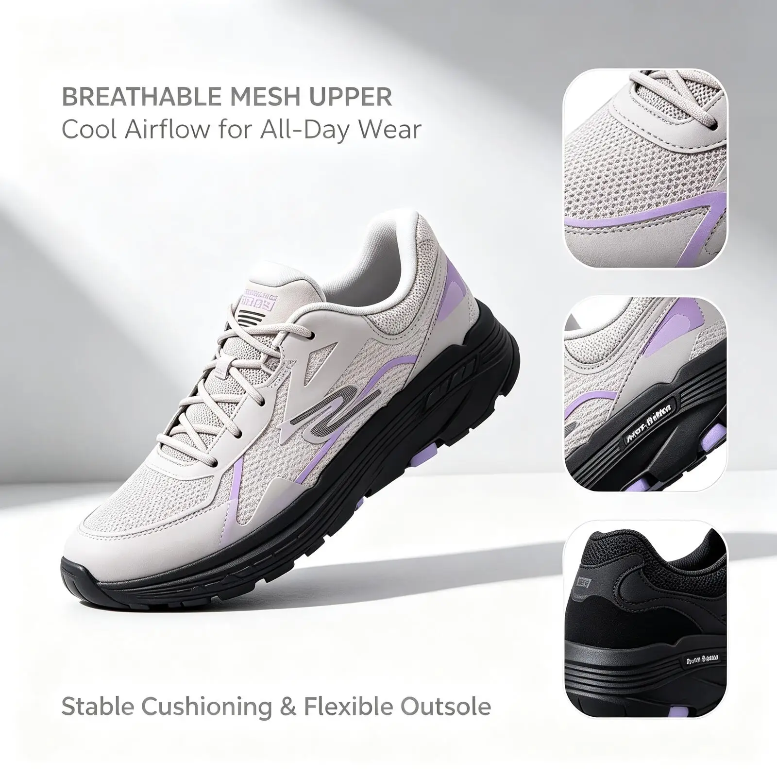 

Skechers New Ladies Hyper Cushion Platform Trainers Shock Absorbing Non Slip Outdoor Jogging Running Shoes129336-LGBK