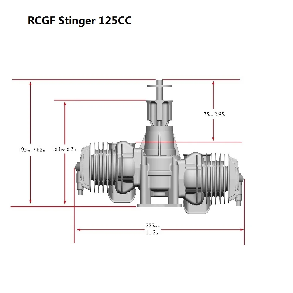 2026 RCGF STINGER 125CC TWIN 125CCT Dual Cycle  Petrol/Gas Engine Support 2710 2708 2711 2808 For RC Gas  Airplane Fixed-Wing