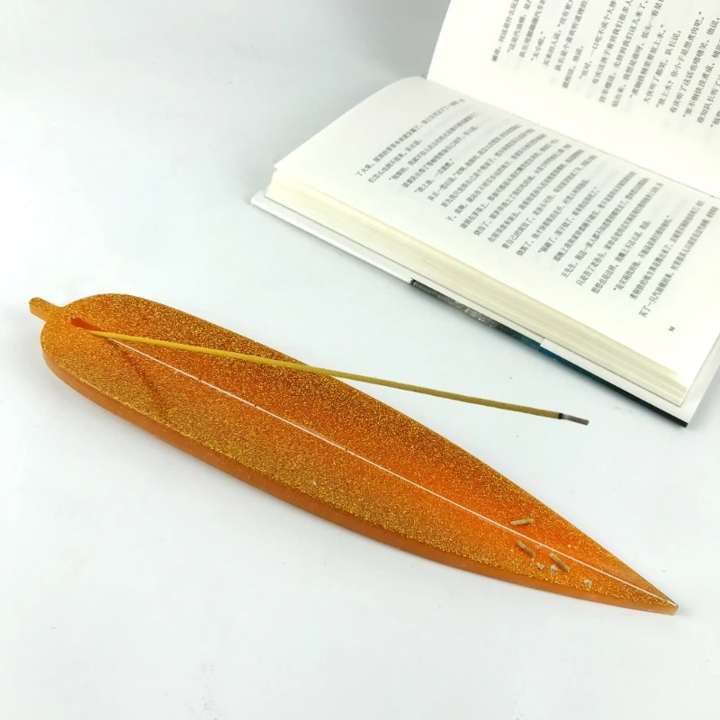 Leaf-shape Incense Sticks Base Silicone Molds DIY Cement Plaster Concrete Aromath Yoga Sticks Holder Ashes Catcher Mold