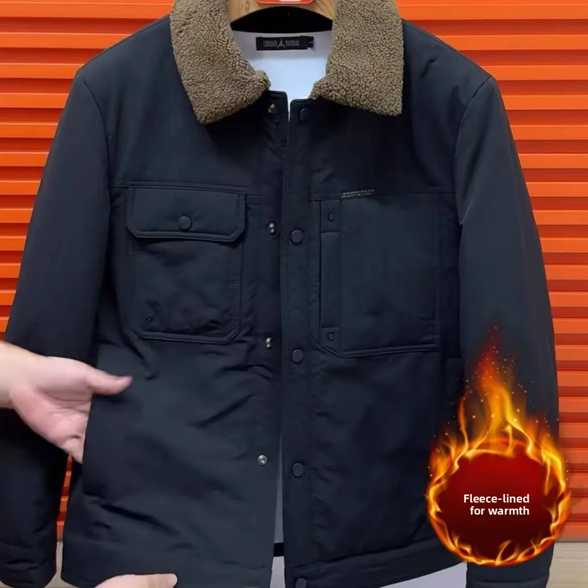 

Мужская зимняя куртка с воротником из искусственного меха, теплая Thiened Fce, роскошная простая высококачественная модная верхняя одежда, молодежная повседневная осенне-зимняя одежда