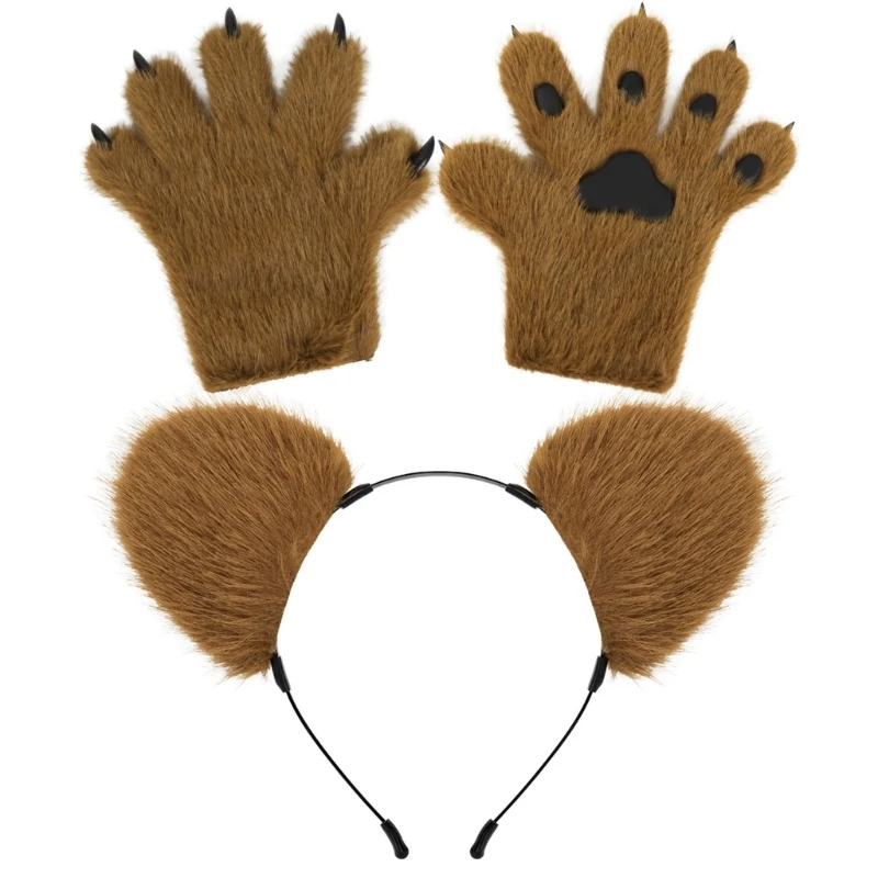 Orso Cosplay Costume Decorazioni Accessorio Bambini Orso Vestire Festival Ornamento peluche Simpatico orso Fascia per capelli