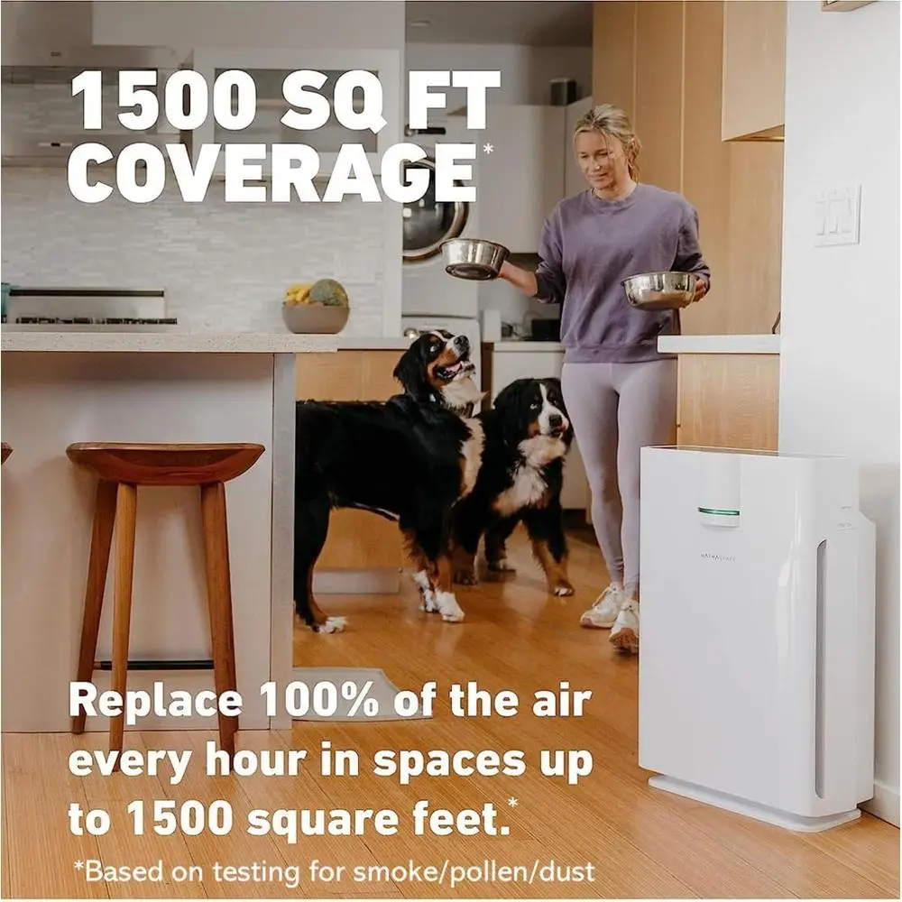 True HEPA Air Purifier 5-in-1 Air Cleaner Smart Sensor Dust Smoke Odors Pet Dander VOCs Quiet Operation Easy Install Remote