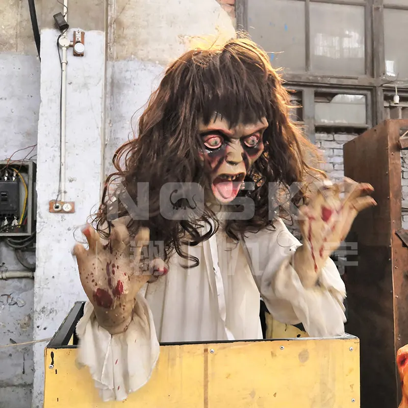ATV&UTVHorrible Ghost Props Animatronic Model Creepy Halloween Party Decoration for Haunted House and Jump Scare Escape Room Equ