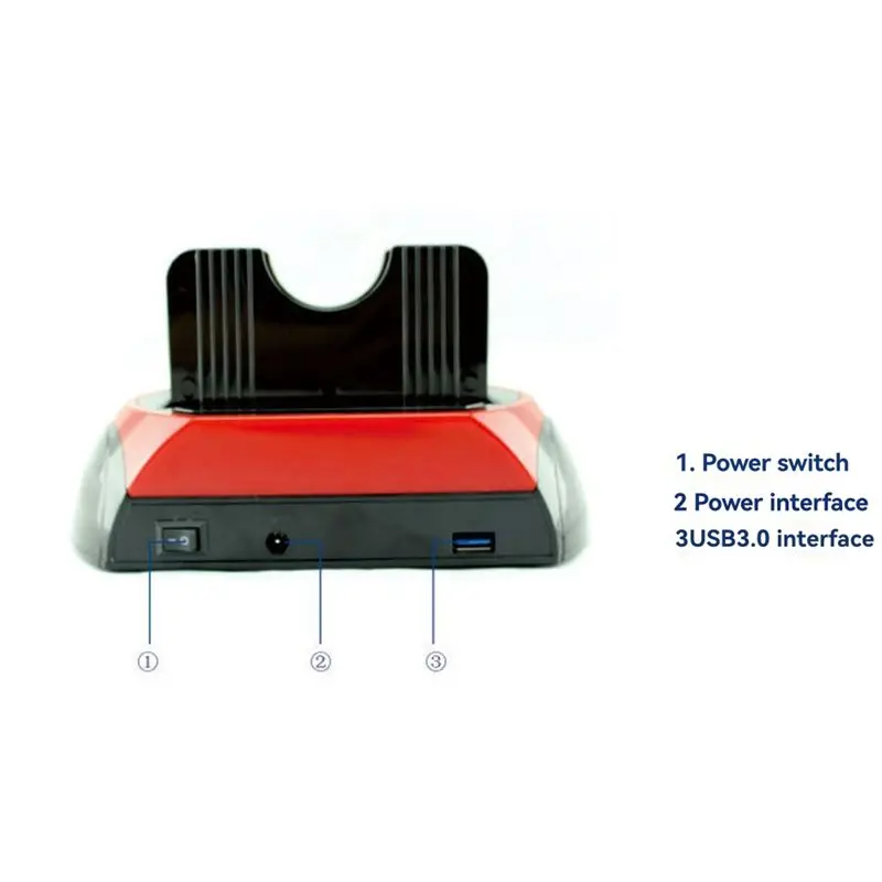 Stylish-Dual Bay HDD Docking Station USB3.0 SATA IDE 2.5 & 3.5 Inch External Hard Drive Dock All In 1 Hard Drive Holder