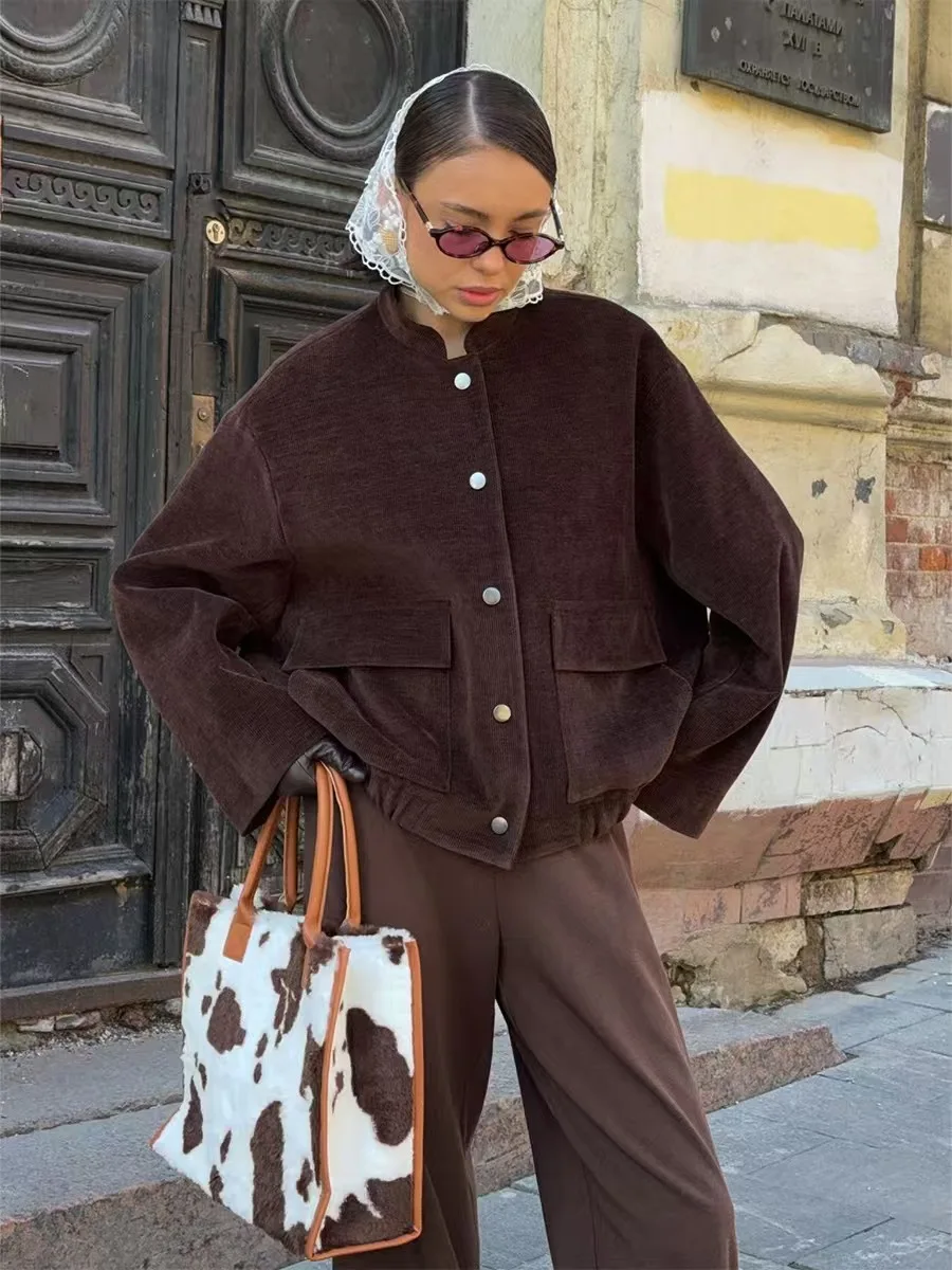 

Модный повседневный свободный воротник-стойка на одной пуговице, верхняя одежда, женское бархатное длинное пальто све, обычная длина