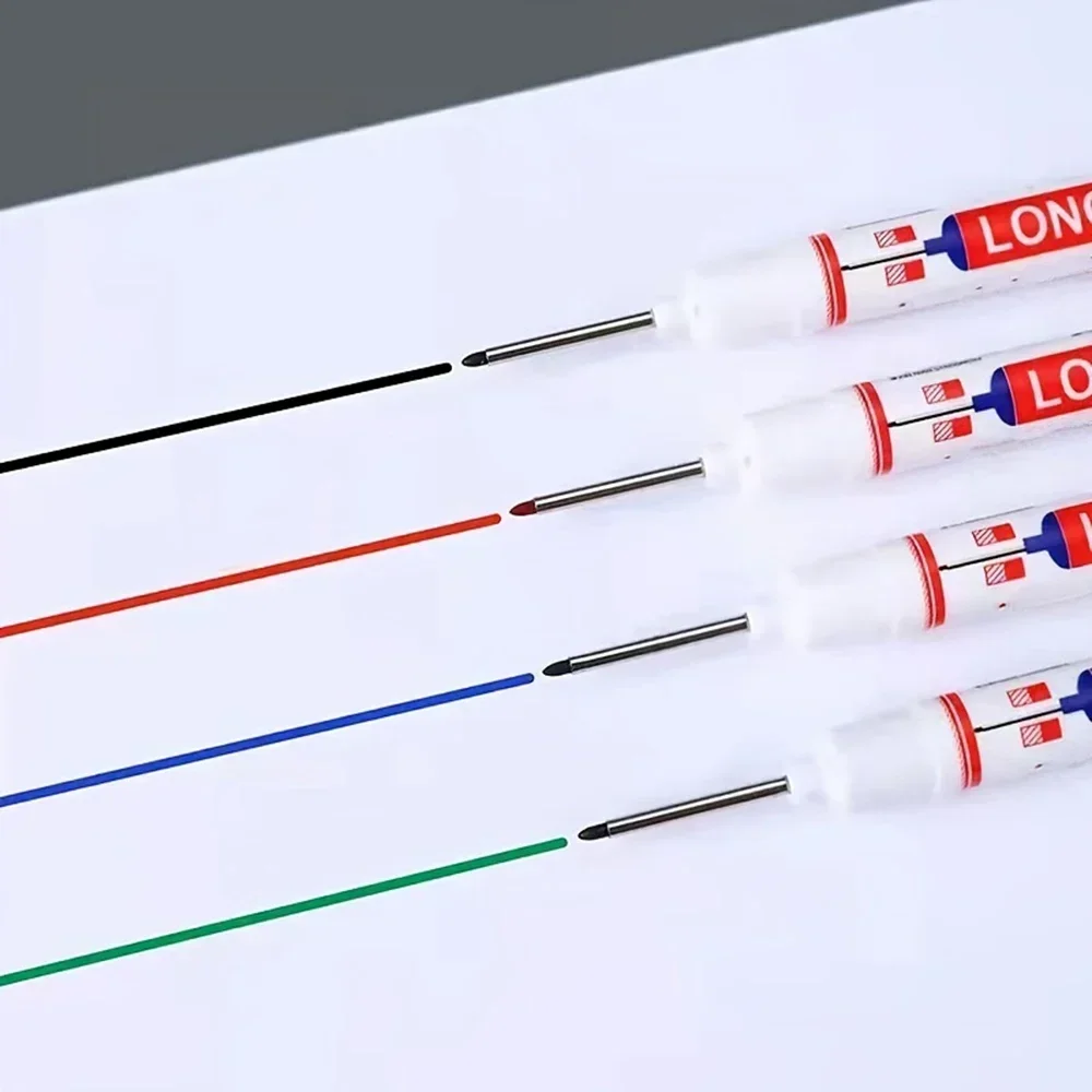 10Pcs/Set Multi-Purpose 20mm Deep Hole Long Nib Head Marker For Metal Perforating Pen Waterproof Bathroom Woodworking Decor Tool image 3