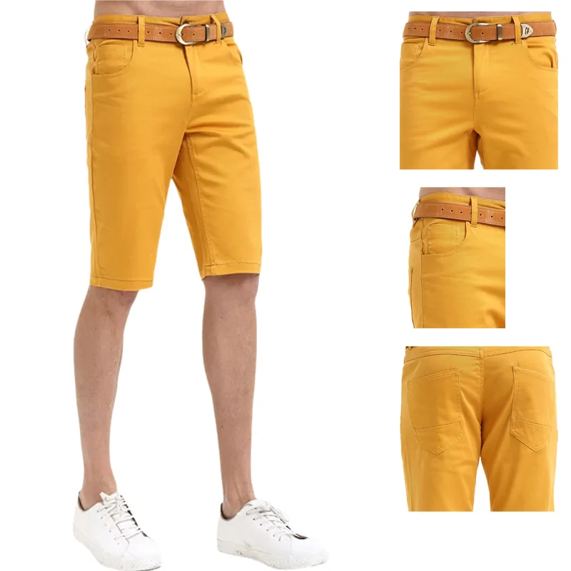 2024 Summer Men\'s Casual Shorts Lesmart Fashion Style Boardshort Jogger sweathshorts Workout Beach Shorts Yellow Bermuda Male