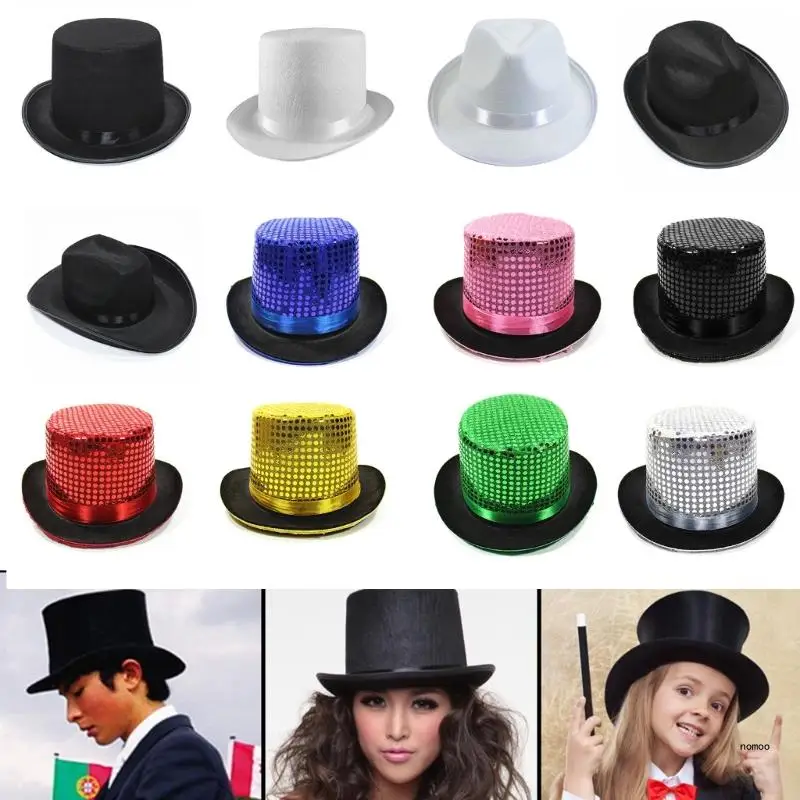 Pork Pie Hat Sequin Top Hat Fedora hat Magician Top Hat Bowler Top Hat Hat Magician Performed Hat