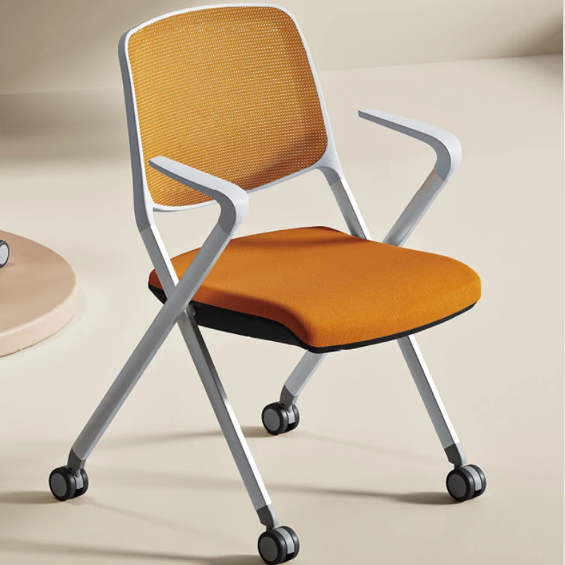 

Training with Desk Board Foldable with Writing Board Office Meeting Smart Classroom with Wheels Training Chair