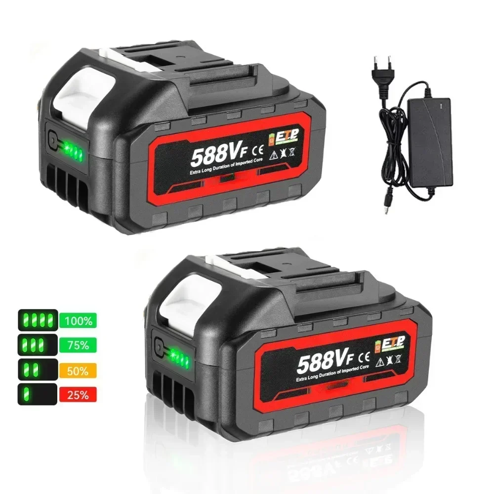 588VF Rechargeable Lithium Battery 22900mAh High Capacity Indicator Battery for Makita 18V Electric Wrench Drill Power Tool