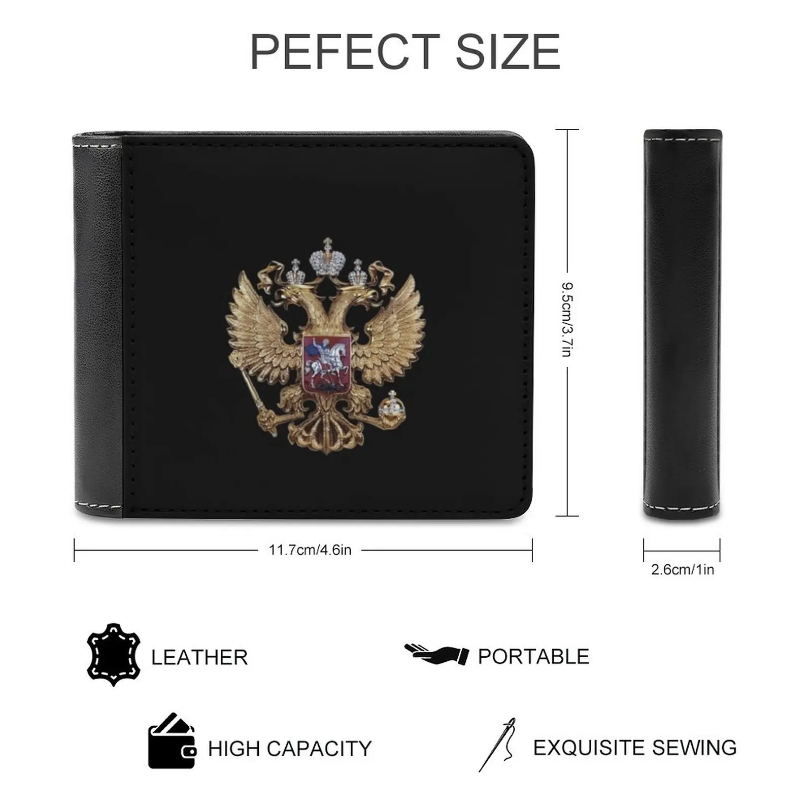 Russian Coat Of Arms Business Men Wallets Small Money Purses New Design Dollar Price Top Wallet Russian Coat Of Arms Russia