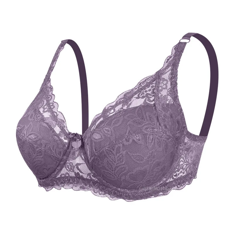 2023 New Sexy Lace Bras for Women with Steel Ring Female Adjustable C D  Bras Large Size Thin Cup Underwire