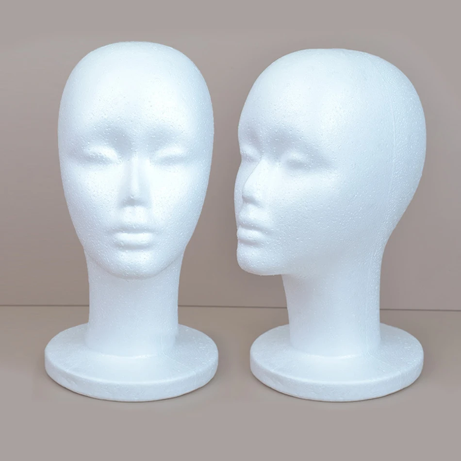 أنثى عارضة أزياء رئيس البوليسترين رغوة قبعة نظارات عرض قبعة شعر مستعار عرض موقف رف المعرضة القزم رئيس نموذج #5