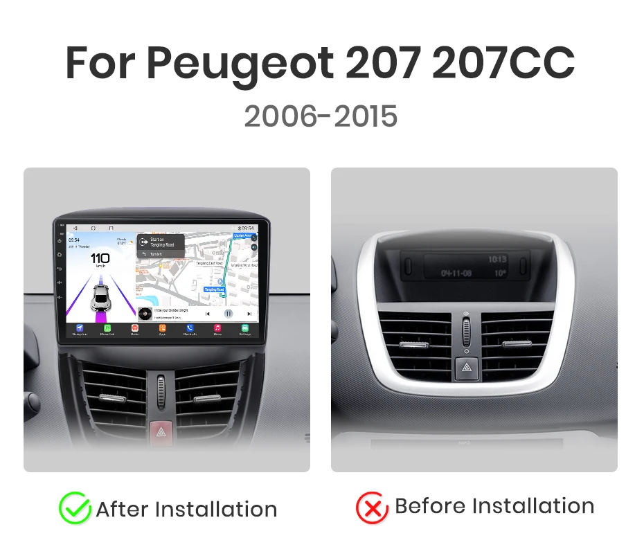 Junsun Qualcomm 8-Core 360 Kamera Drahtlose CarPlay Android Auto Auto Radio für Peugeot 207 207CC 2006 - 2015 GPS – Detail 8