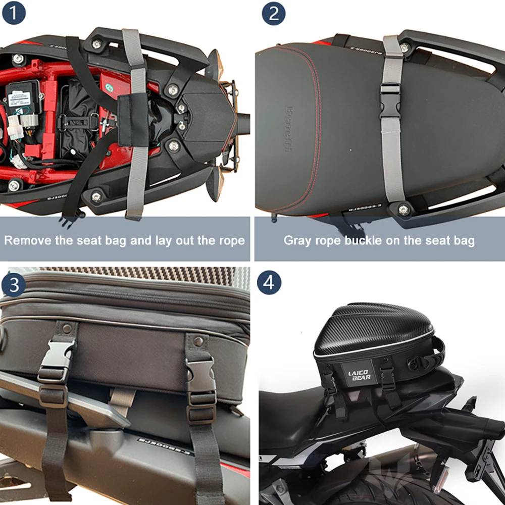 Motorcycle Tail Bag Waterproof Motorcycle Pillion Bag Brand New Carbon Fiber Travel Bag Cycling Backpack Perfect For Cyclists
