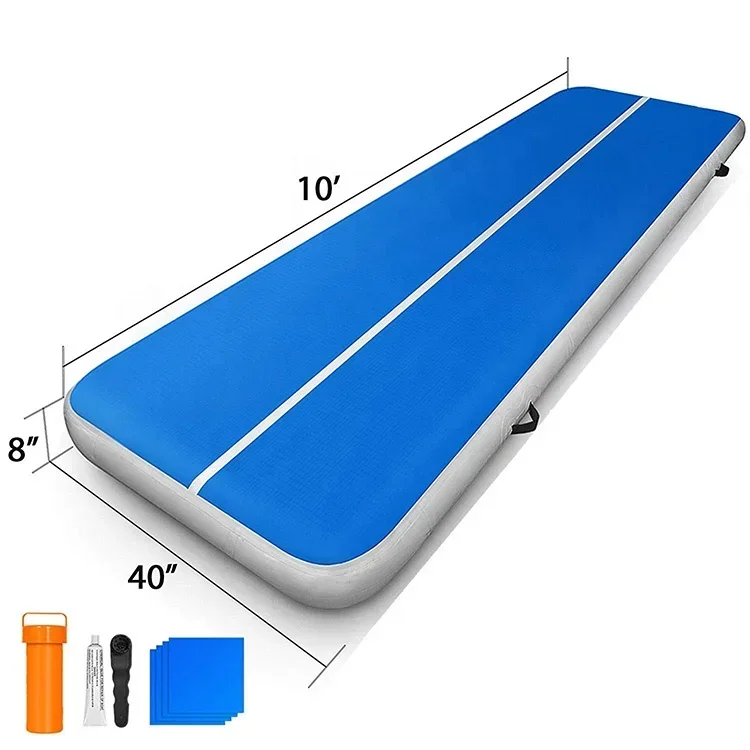 Design customized 2M/4M/5M/7M/9M/10M/12M size of yoga air track inflatable gym mat gymnastic