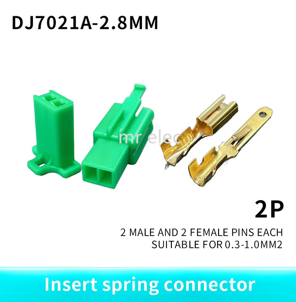 2.8mm 1/2/3/4/6 pin Automotive 2.8 Electrical wire Connector Male Female cable terminal plug Kits Motorcycle ebike 1set green